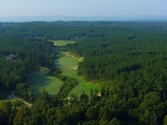 aerial golf course view