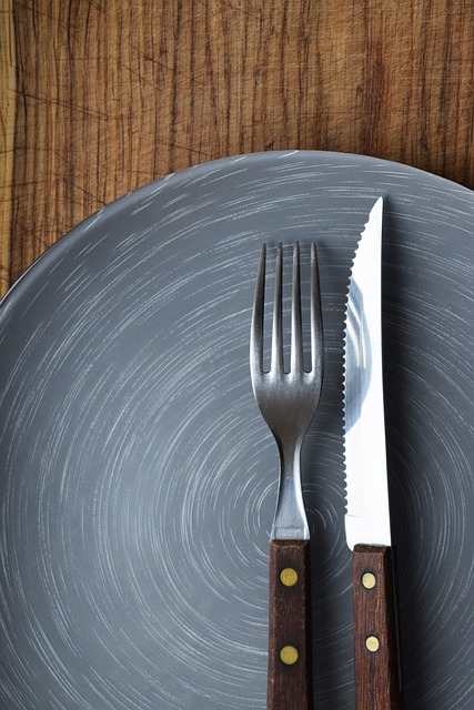 knife and fork on a plate