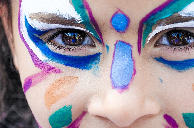 girl with face paint on 