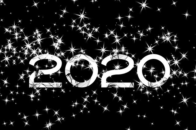 2020 with stars around it